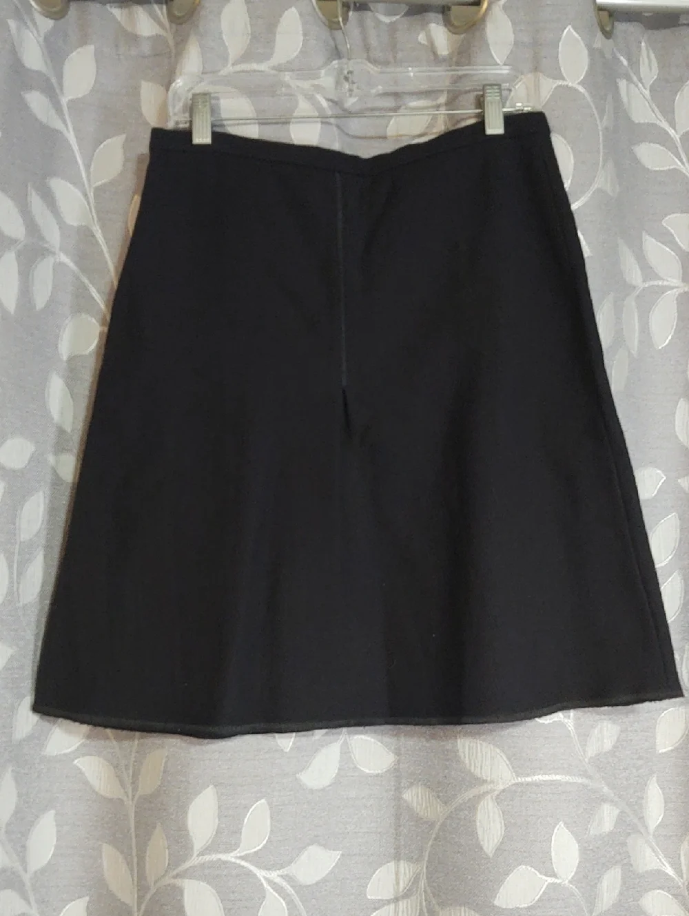 Moschino Black A-Line Cotton Skirt with Floral Appliqué size 10